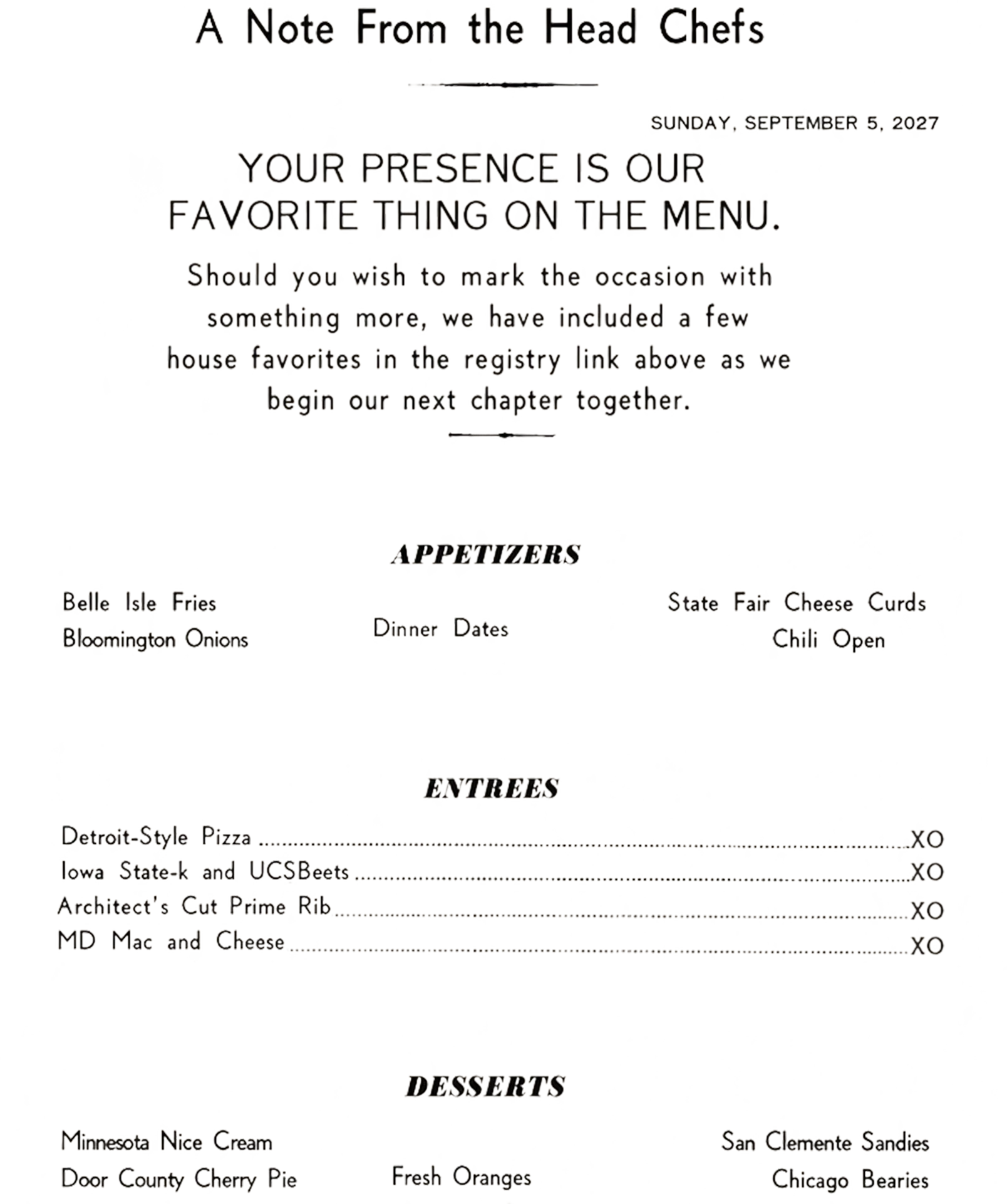 Registry menu